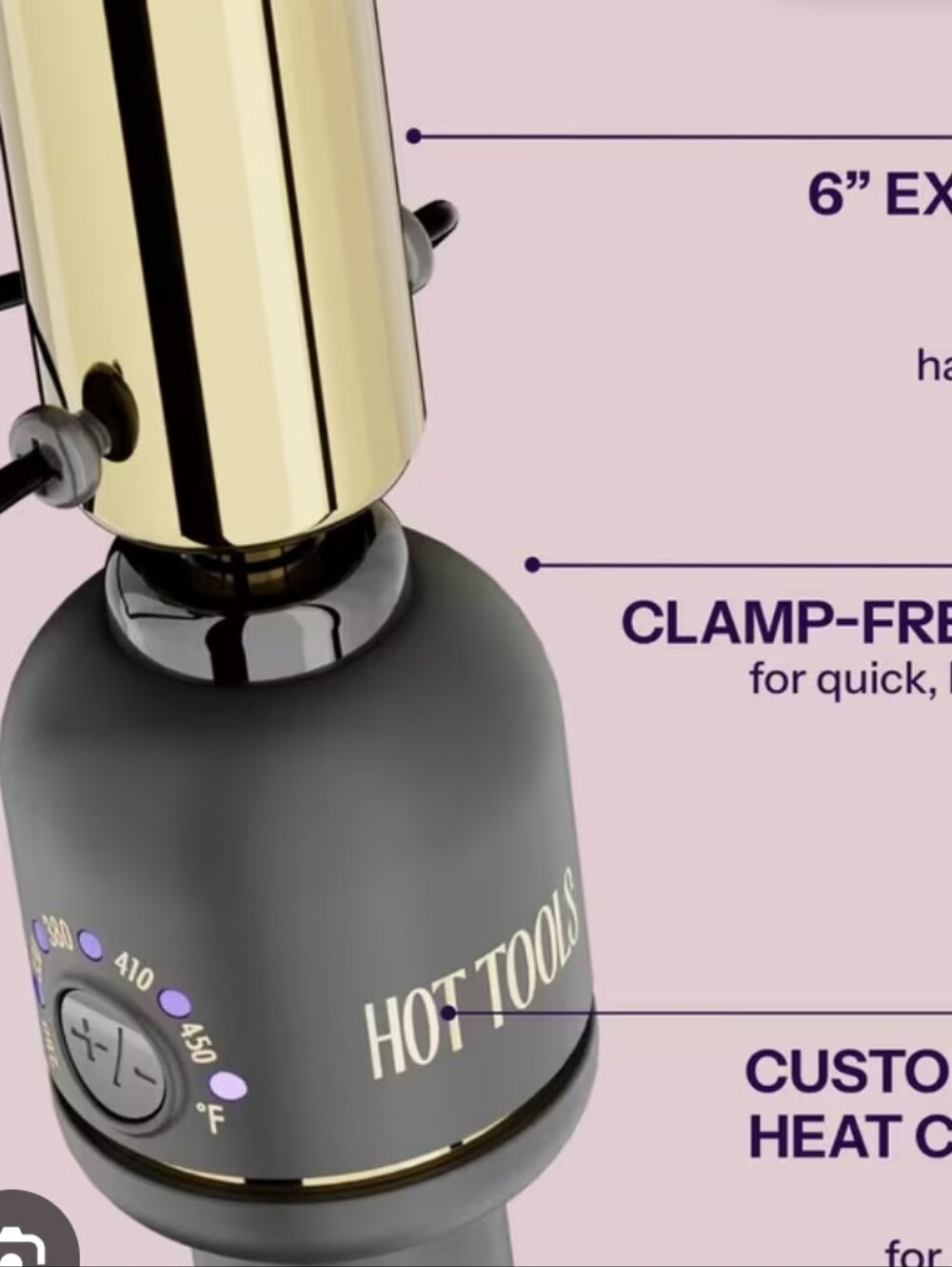 Hot Tools Black and Gold Clamp-Free Curling Iron